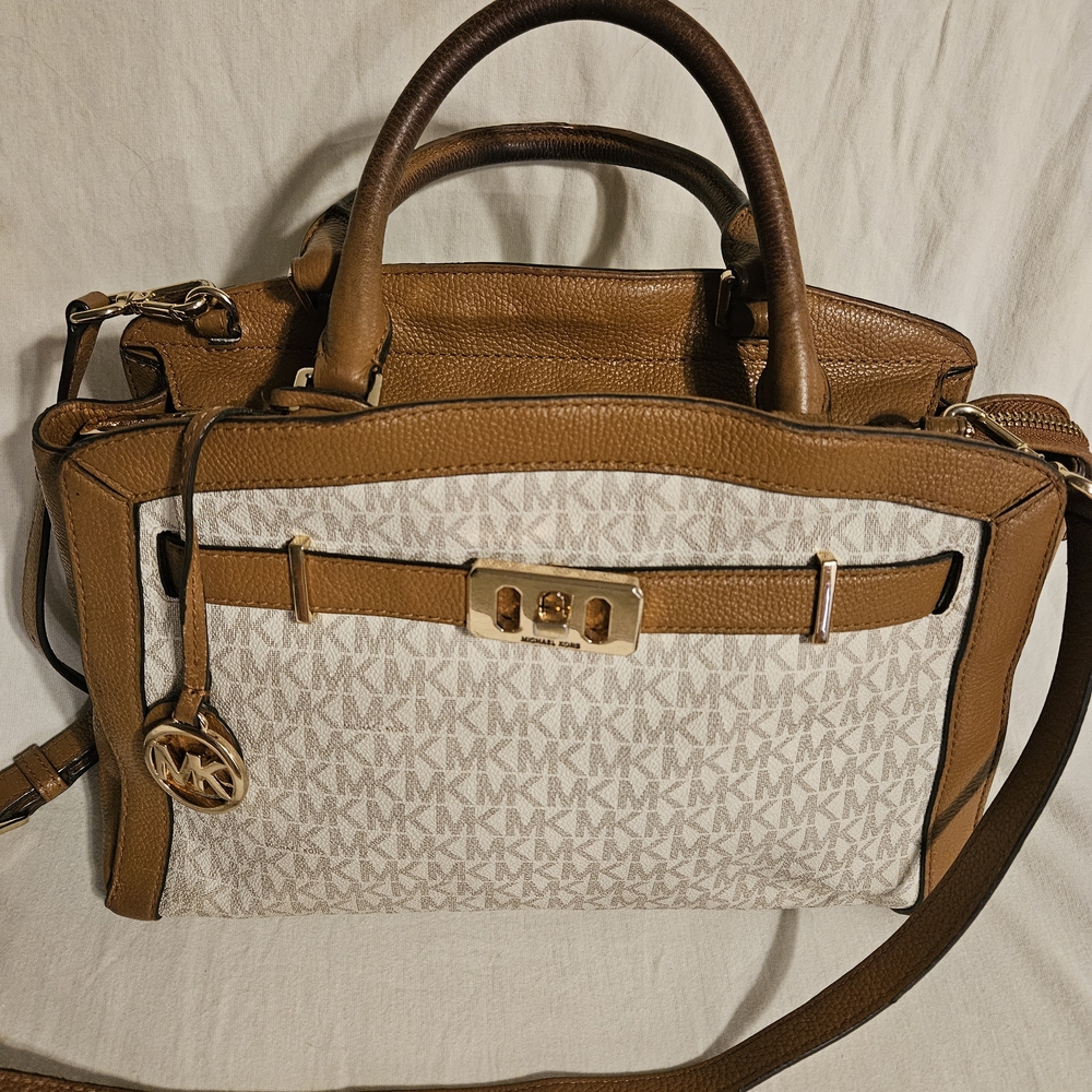 Michael Kors Tan and Cream Satchel